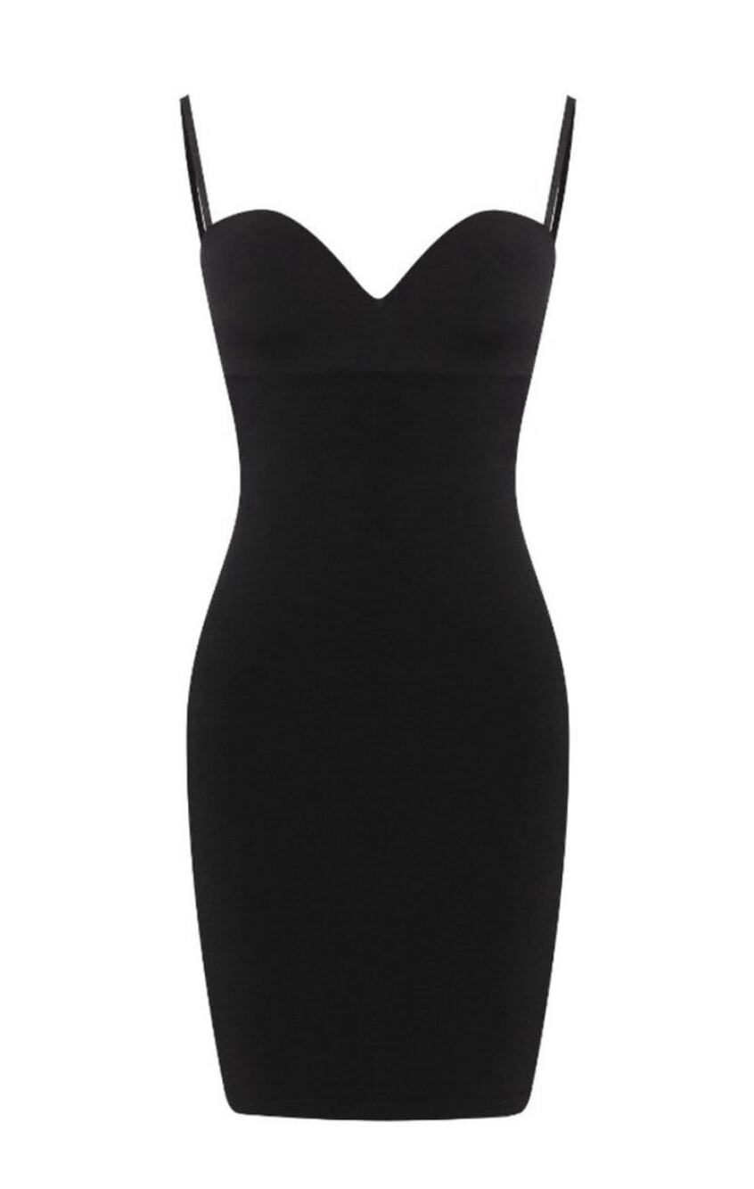 NWT WOLFORD Opaque Naturel Forming Dress •XS D Cup• Black Shapewear 51182 $325